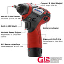 G12 Series 12V Cordless Li-ion 3/8" 90 ft-lbs. Impact Wrench Tool Kit Image 4 - Durofix Tools