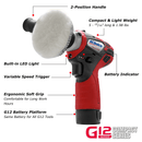 G12 Series 12V Cordless Li-ion 3" Mini Polisher & 2-Speed 3/8" Drill Driver Combo with 2 Batteries Image 4 - Durofix Tools