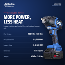 ACDelco ARI20136-P2 20V Brushless Cordless Impact Wrench | 500 ft-lbs Max Torque, 1/2" Drive, Includes 4.0Ah Battery + 3 Impact Sockets