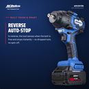 ACDelco ARI20136-P2 20V Brushless Cordless Impact Wrench | 500 ft-lbs Max Torque, 1/2" Drive, Includes 4.0Ah Battery + 3 Impact Sockets