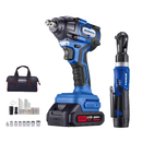 ACDelco ARI20132-K3 20V Max 1/2" Brushless 3-in-1 Impact Wrench & G12 Series 12V 3/8" Cordless Ratchet Kit