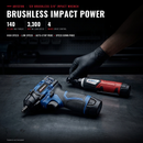 ACDelco 12V Brushless 3/8" Impact Wrench Kit + 1/4" Cordless Ratchet Combo | ARI12186-K2