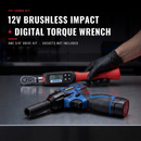 ACDelco 12V Brushless 3/8" Impact Wrench Kit + Digital Torque Wrench Combo | ARM601-3-K3