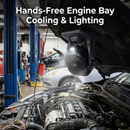 Durofix RZ1290P G12 Series 12V 270CFM Brushless Jobsite Fan, Portable Fan 0-100% Speed Settings, Built-In Magnets & Hooks with LED Light & 2.0 Ah Battery / Charger