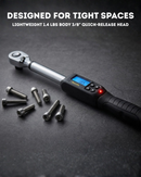 Durofix RM601-3 3/8" Heavy Duty Digital Torque Wrench 3.7 to 37 ft-lbs with Socket Set & Backlit Display