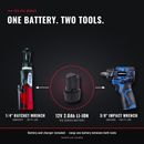 ACDelco 12V Brushless 3/8" Impact Wrench Kit + 1/4" Cordless Ratchet Combo | ARI12186-K2