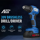 ACDelco ARD20137P A20 Series 20V Cordless Brushless Power Drill Kit with Battery & Charger, Variable Speed 283 In-Lb Torque