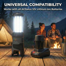 Durofix G12 12V Cordless Jobsite Fan & LED Work Light | 270 CFM Portable w/ Battery & Charger | RZ1290-2-K11