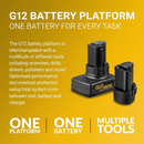 Durofix RC1222-P2G G12 Cordless 3" Compact Cut-Off Tool 2 Battery Kit, 20,000 RPM, w/ Safety Guard