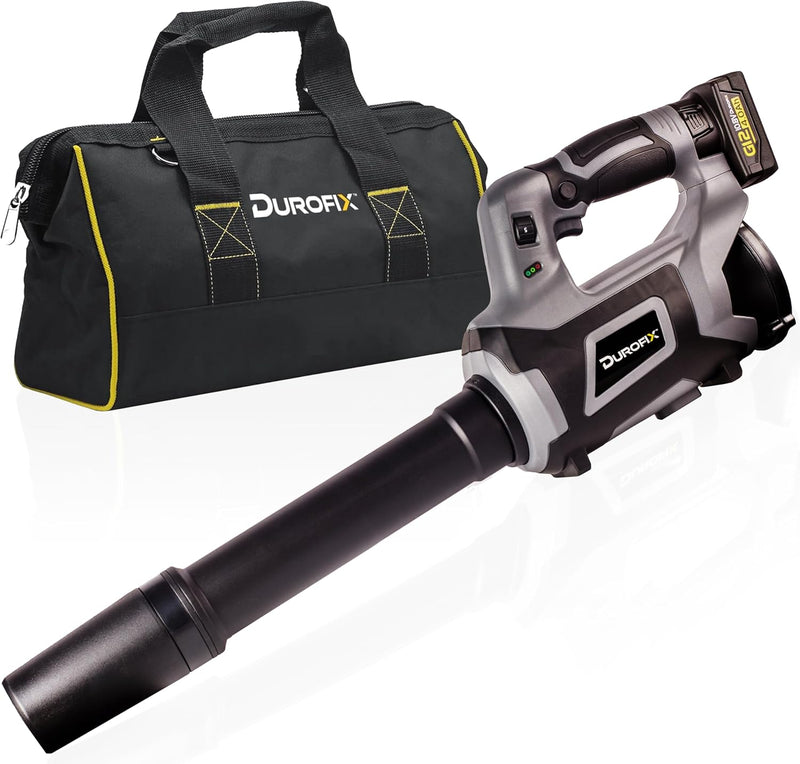 Durofix RZ1282-PG G12 Series 12V Cordless 8-Speed Compact Blower Kit w/ Nozzle Attachments & 4.0 Battery