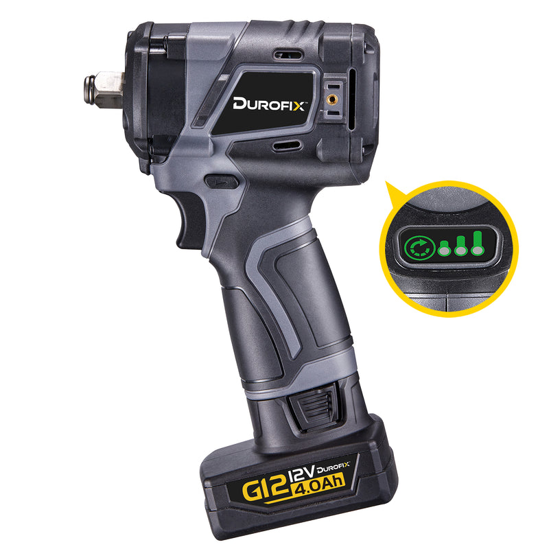 G12 Series 12V Brushless 1/2" Drive Cordless Impact Wrench Kit with 4.0 Ah Battery