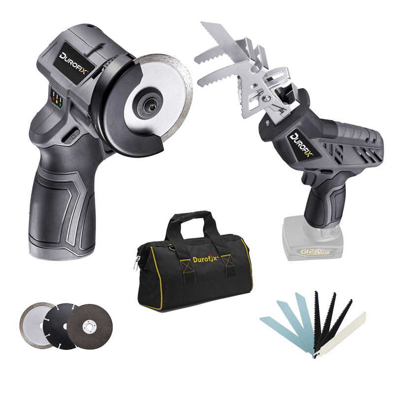 Durofix G12 Series RJ1217 - 2 - K9 12V Cordless Reciprocating Saw Power Tool Combo Kit with 3 Inch Compact Cut Off Tool, 1 Battery & Charger Image 1 - Durofix Tools