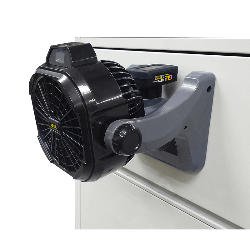 Durofix G12 Series RZ1290P 270CFM Brushless Jobsite Fan, Portable Fan 0 - 100% Speed Settings, Built - In Magnets & Hooks with LED Light & 2.0 Ah Battery / Charger Image 3 - Durofix Tools