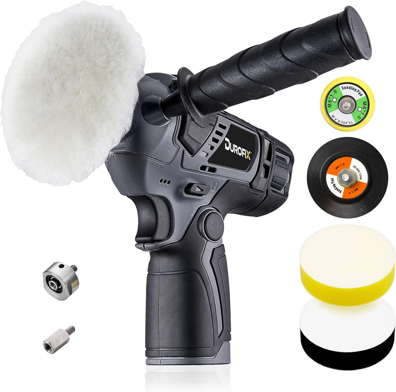 Durofix RS1222-TG G12 Series 12V Cordless 3" Compact Polisher & Sander Kit, 16-Speed 1,600 to 9,500 RPM - Bare Tool Only