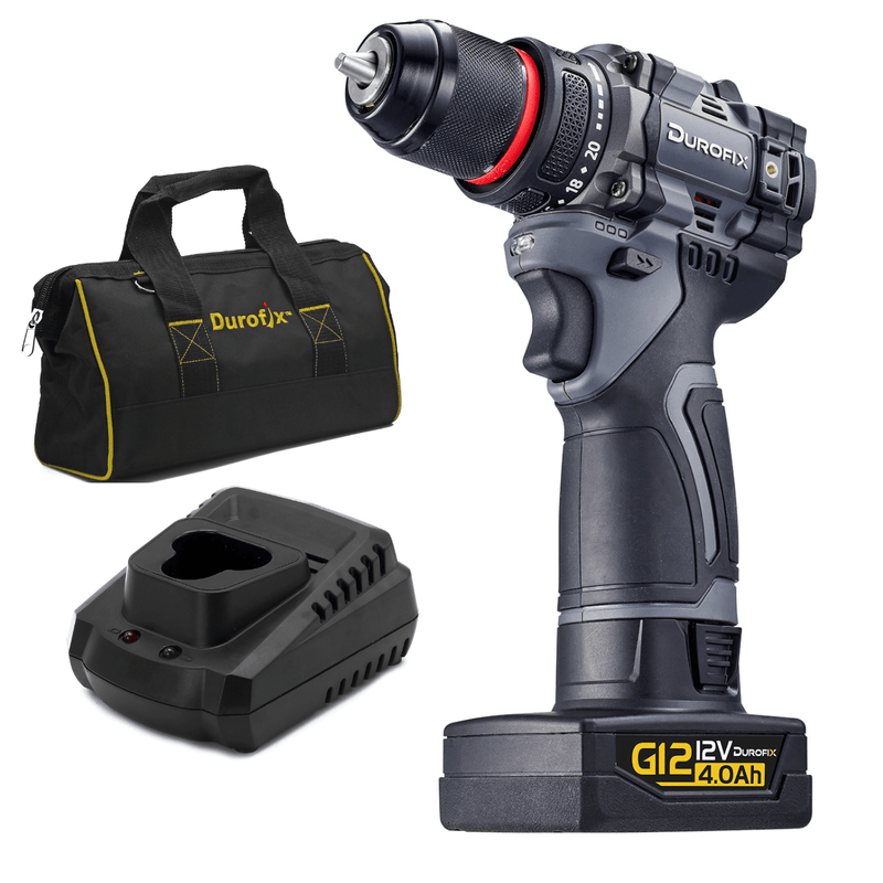 G12 Series 12V Cordless Li - ion 3/8" Drill Driver Kit w/ 4.0 Ah Battery 1,800 RPM Max Torque 440 In Lbs Image 1 - Durofix Tools