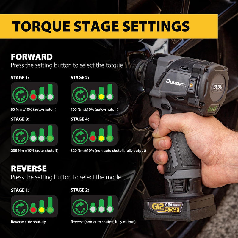 Durofix G12 Series RK12136 - 2 - K8 12V Cordless 3/8" Hammer Drill Power Tool Combo Kit with 1/2" Drive Impact Wrench, 1 Battery & Charger Image 6 - Durofix Tools