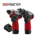 G12 Series 12V Cordless Li-ion 1/4" Impact Driver, 3/8" Ratchet Wrench & 2-Speed Drill Driver Combo Tool Kit with 2 Batteries