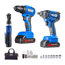 ACDelco ARI20132-K2 20V Brushless Impact Wrench 1/2" Drill & 12V 3/8" Ratchet Kit