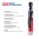 G12 Series 12V Cordless Li-ion 1/4" Impact Driver, 3/8" Ratchet Wrench & 2-Speed Drill Driver Combo Tool Kit with 2 Batteries