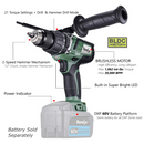 60V RK60132T Cordless Brushless 2-Speed Jumbo Hammer Drill Kit Max 1,062 In-lbs - Bare Tool Only