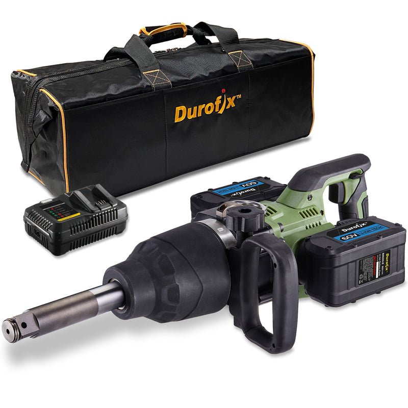 60V Cordless 1" Brushless Jumbo Impact Wrench with Extended Anvil 2 Battery Kit Max 3000 ft-lbs Image 1 - Durofix Tools