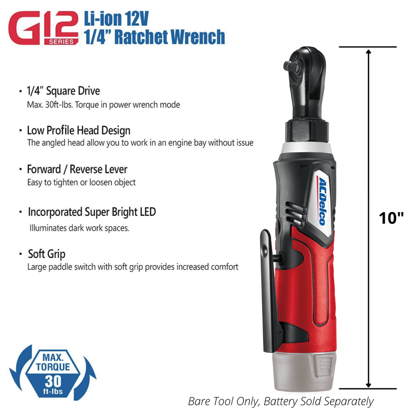G12 Series 12V Cordless Li-ion 3/8" Extended Ratchet Wrench & 1/4" Ratchet Wrench Combo Tool Kit Image 5 - Durofix Tools