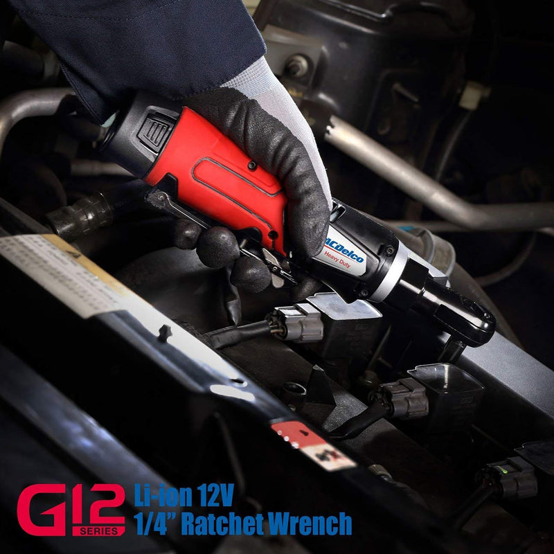 G12 Series 12V Cordless Li-ion 1/4" 30 ft-lbs. Ratchet Wrench Tool Kit Image 3 - Durofix Tools