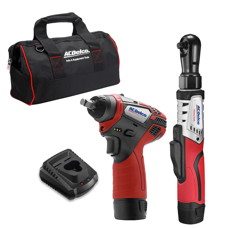G12 Series 12V Cordless Li-ion 3/8" Brushless Rachet Wrench & Impact Wrench Combo Tool Kit with 2 Batteries Image 1 - Durofix Tools