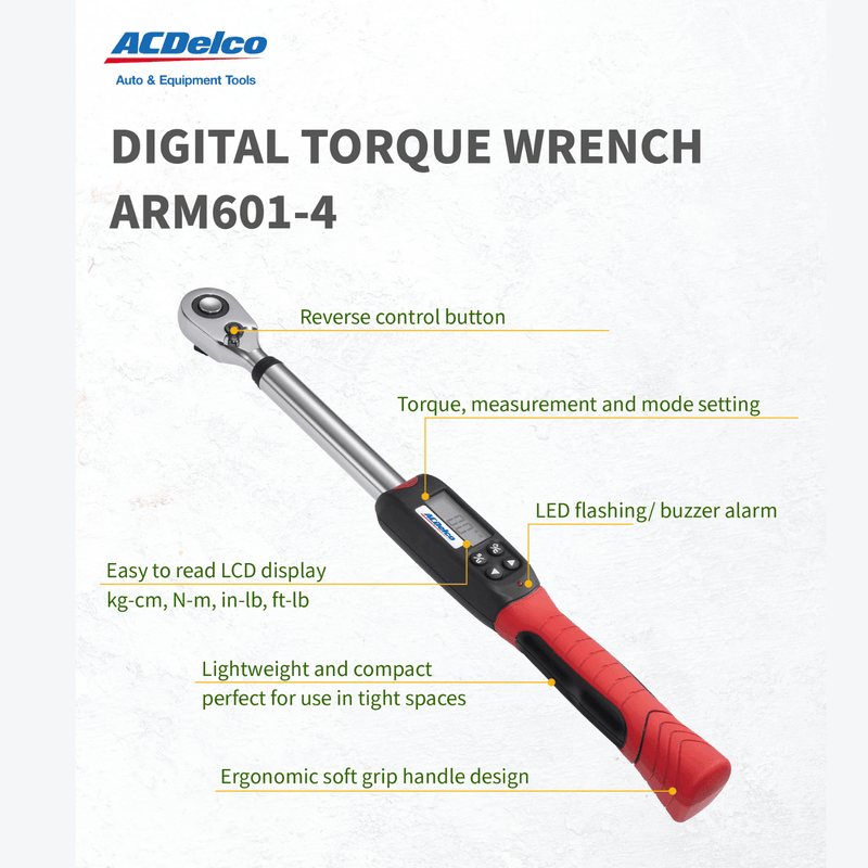 1/2" Heavy Duty Digital Torque Wrench 14.8 to 147.5 ft-lbs Image 4 - Durofix Tools