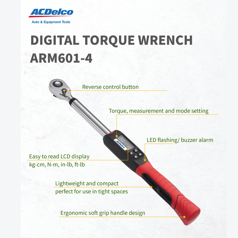 1/2" Heavy Duty Digital Torque Wrench 14.8 to 147.5 ft-lbs Image 4 - Durofix Tools