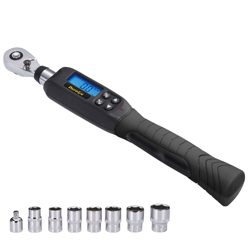 3/8" Heavy Duty Digital Torque Wrench 3.7 to 37 ft-lbs with Socket Set Image 1 - Durofix Tools